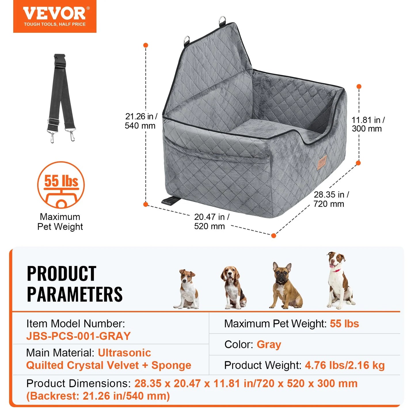 VEVOR Dog Booster Car Seat
