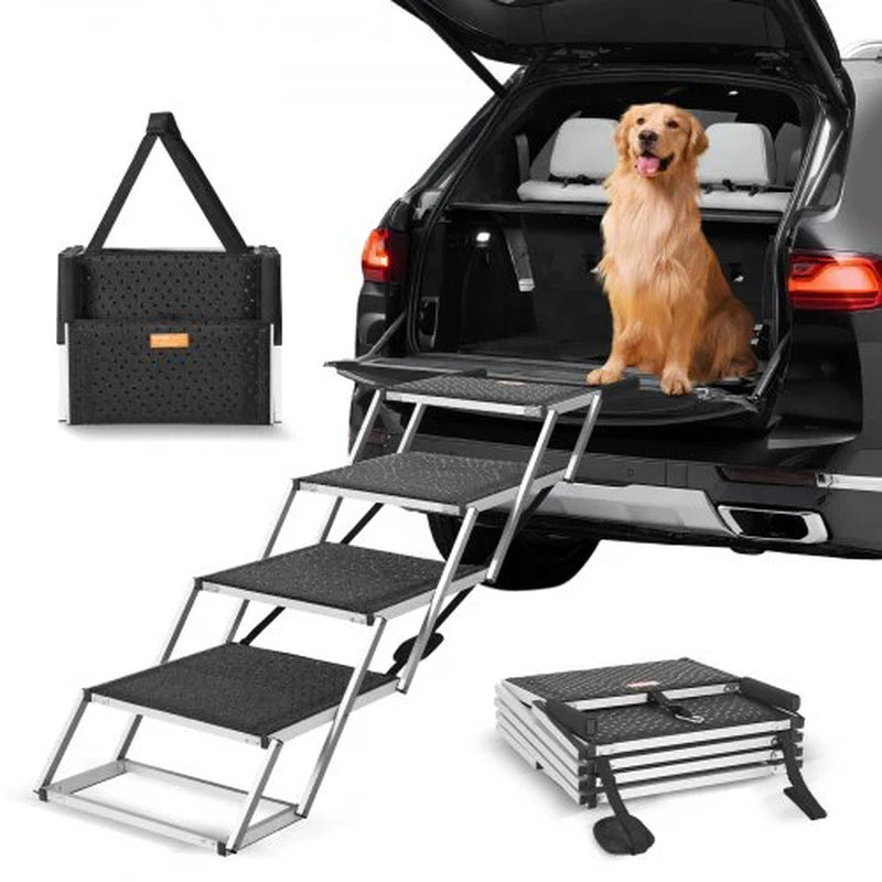 VEVOR 4-Step Folding Dog Car Stairs