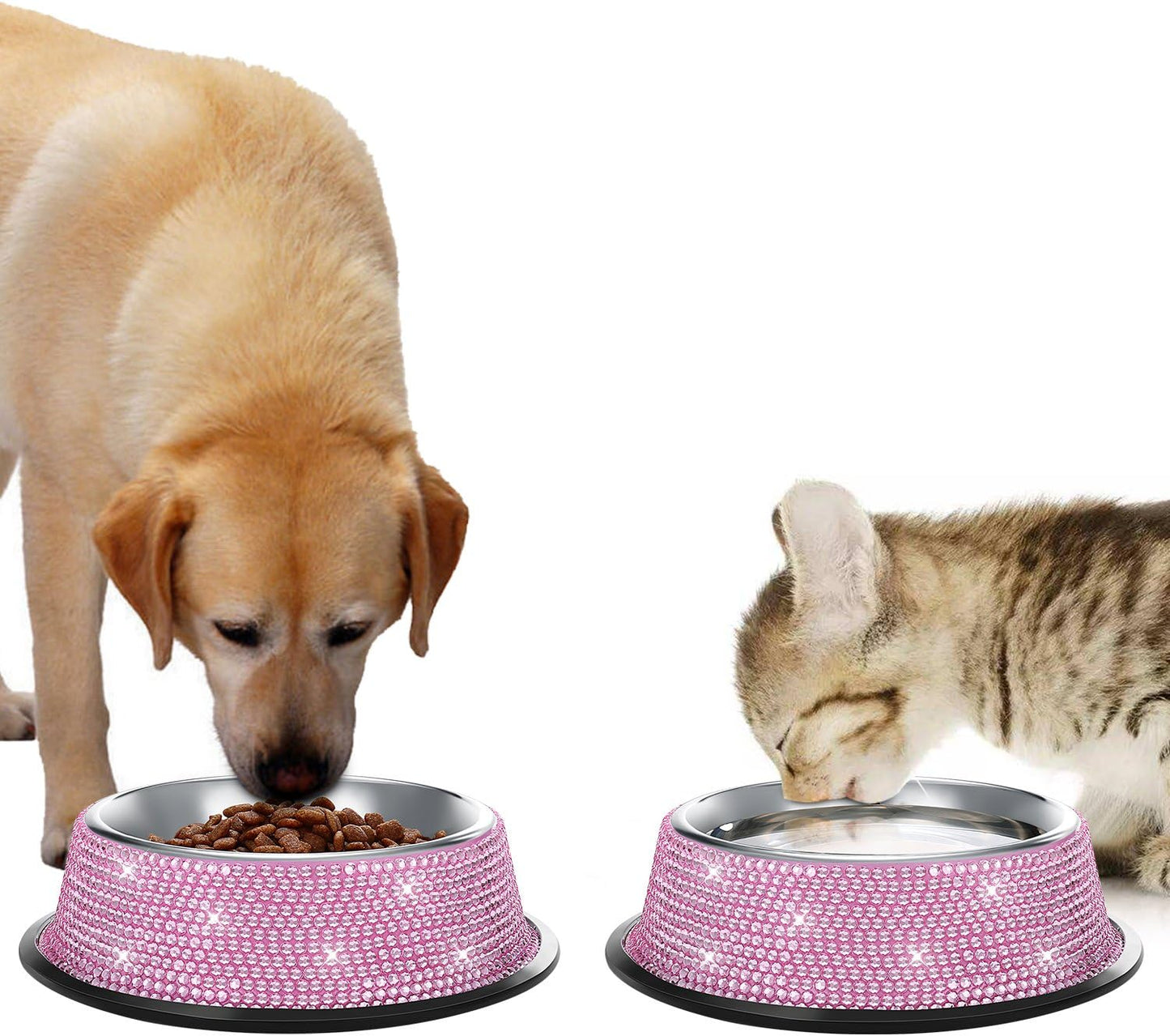 Handmade Rhinestone Dog Bowls