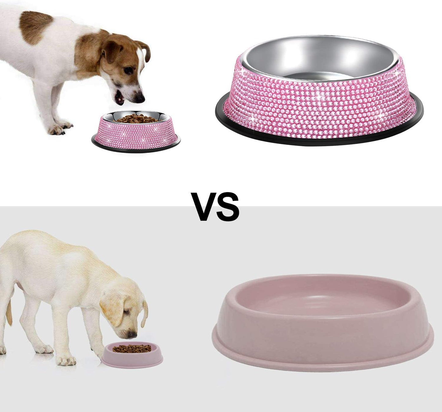 Handmade Rhinestone Dog Bowls