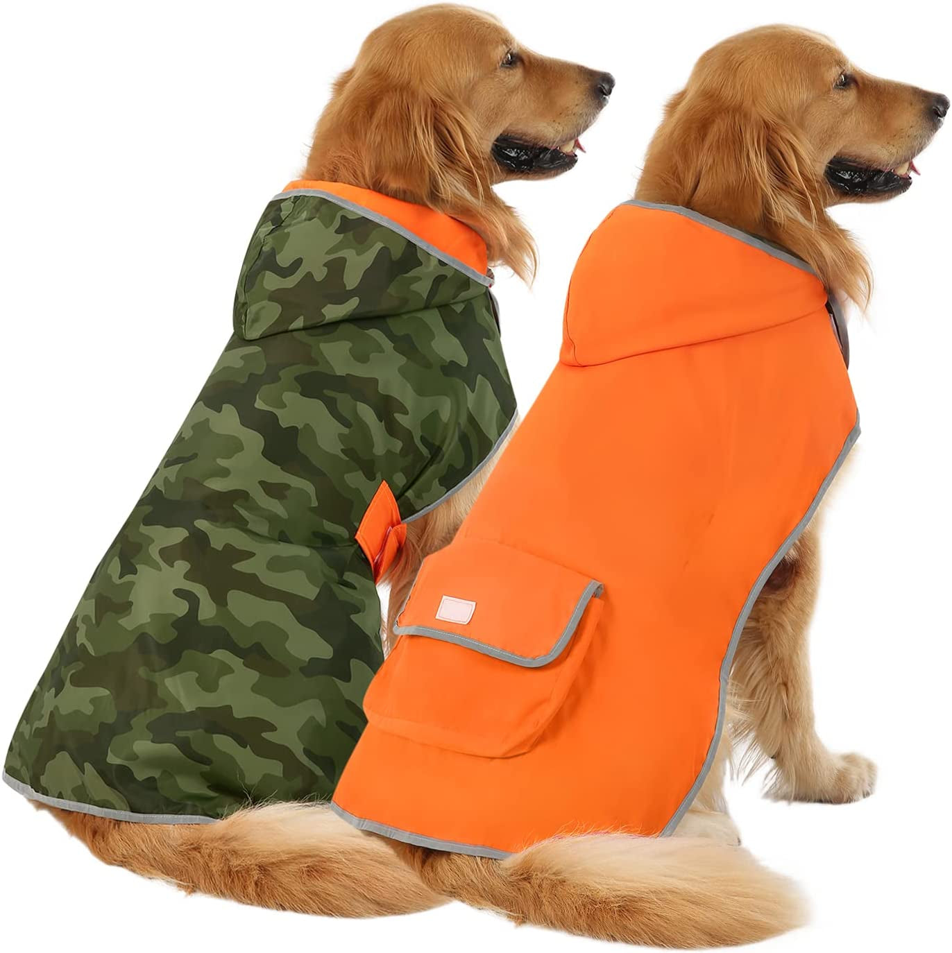Reversible Dog Raincoat – Hooded Slicker Poncho for All Breeds