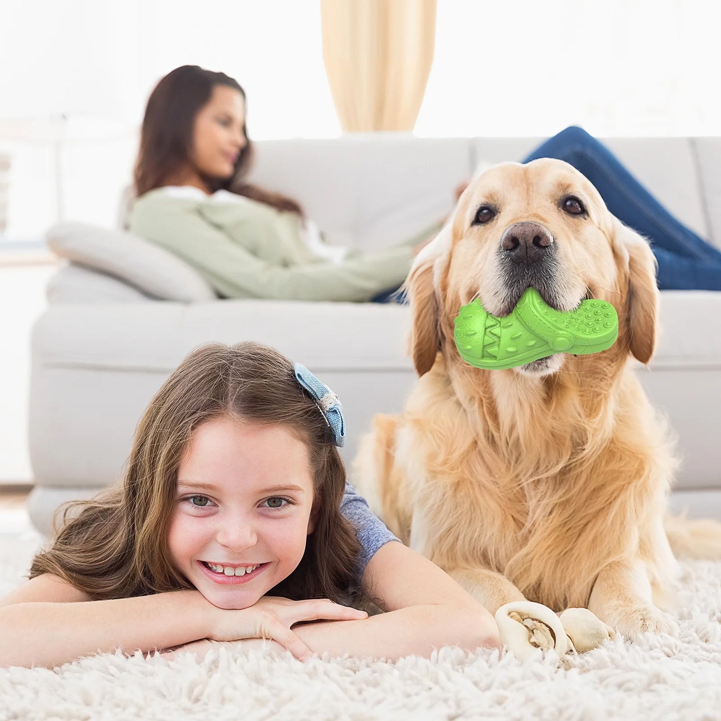 Squeaky Dog Chew Toy - Teeth Cleaning Shoe Shape