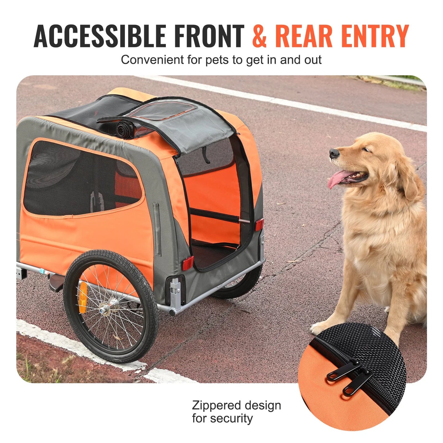 VEVOR Foldable Dog Bike Trailer