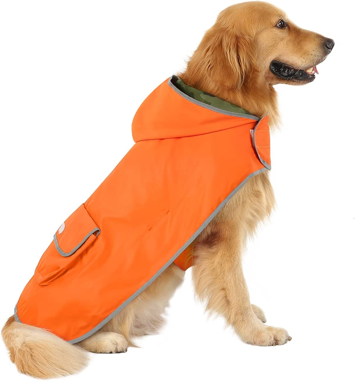 Reversible Dog Raincoat – Hooded Slicker Poncho for All Breeds