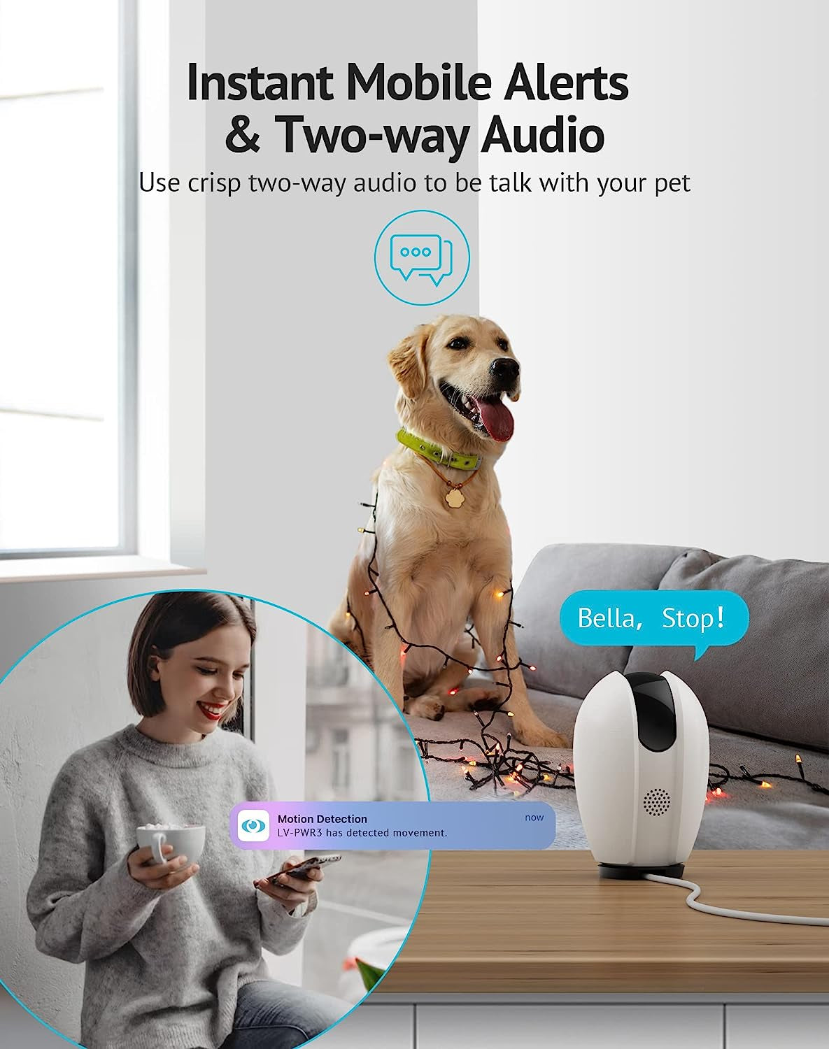 2-Pack 1080P HD Wi-Fi Pet Camera