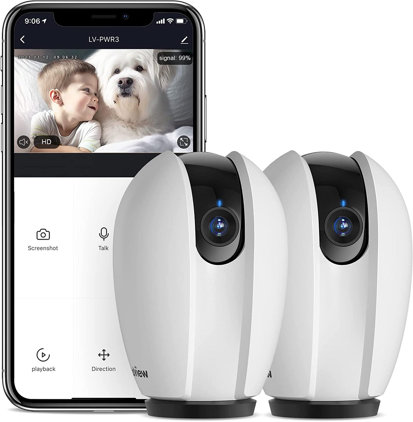 2-Pack 1080P HD Wi-Fi Pet Camera