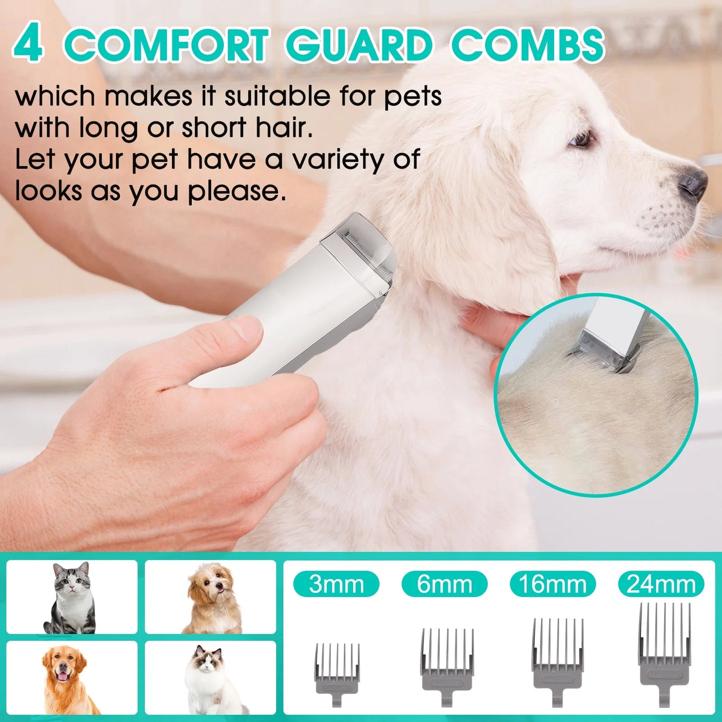 Pet Grooming Kit & Vacuum – 5-in-1 Low-Noise Groomer with 11Kpa Suction