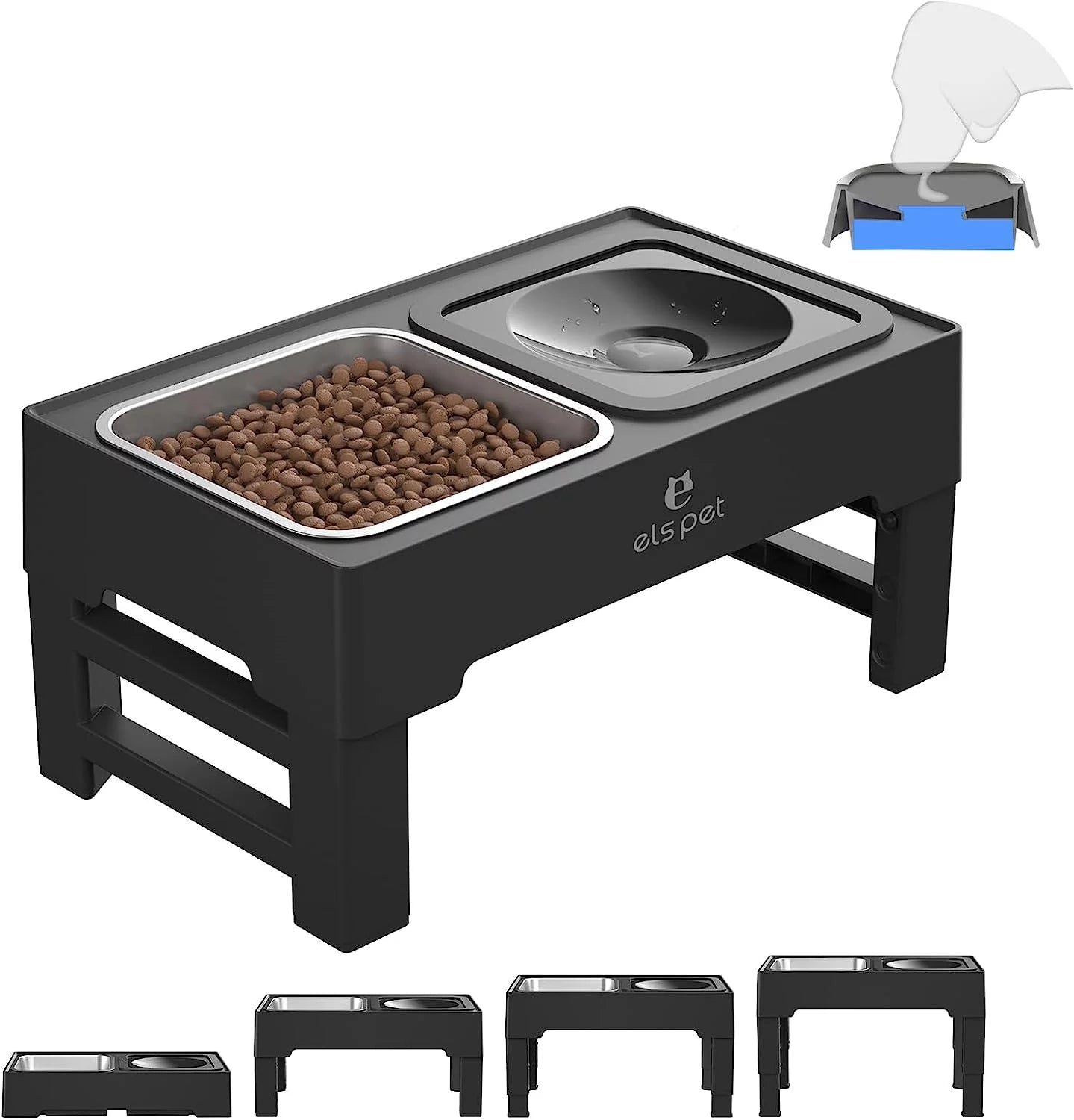 2-In-1 Elevated Dog Bowls – Adjustable Raised Dog Bowls with No Spill Design