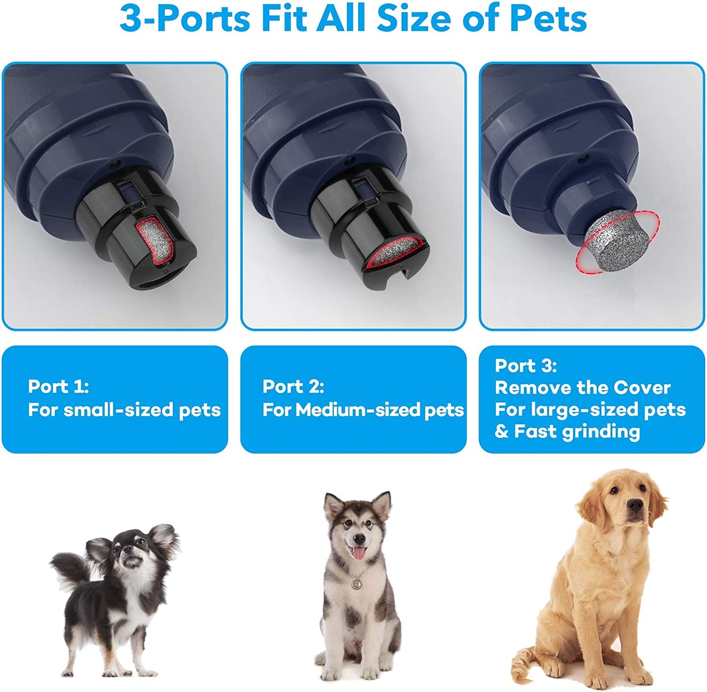 Dog Nail Grinder with LED Light – Professional Electric Pet Nail Trimmer