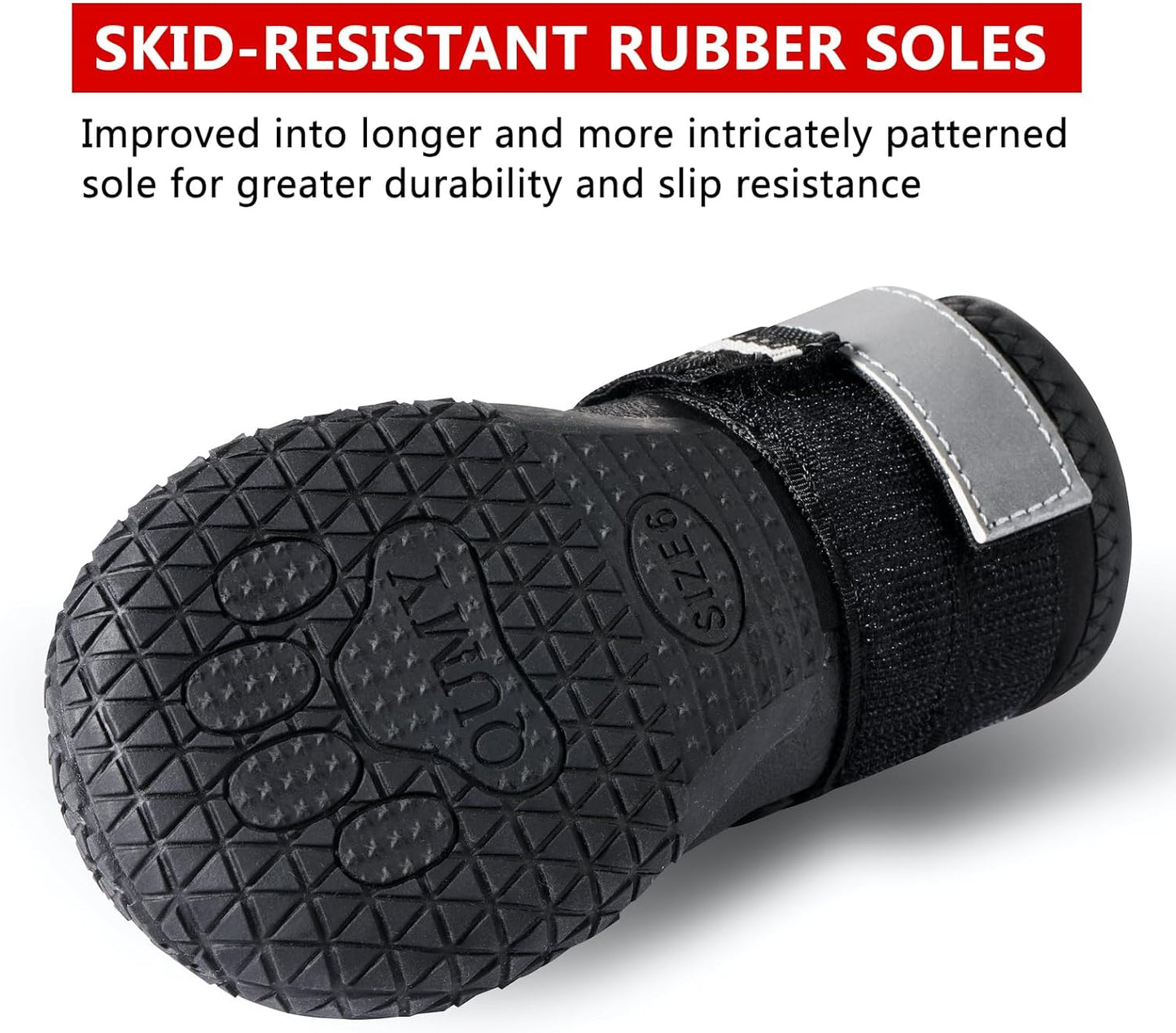 Dog Shoes for Large and Medium Dogs – All-Weather Paw Protectors with Skid-Resistant Sole