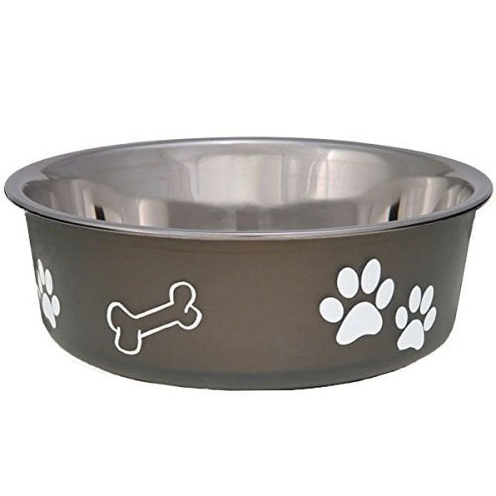 Loving Pets Bella Bowl – Stainless Steel & Espresso Designer Dog Dish