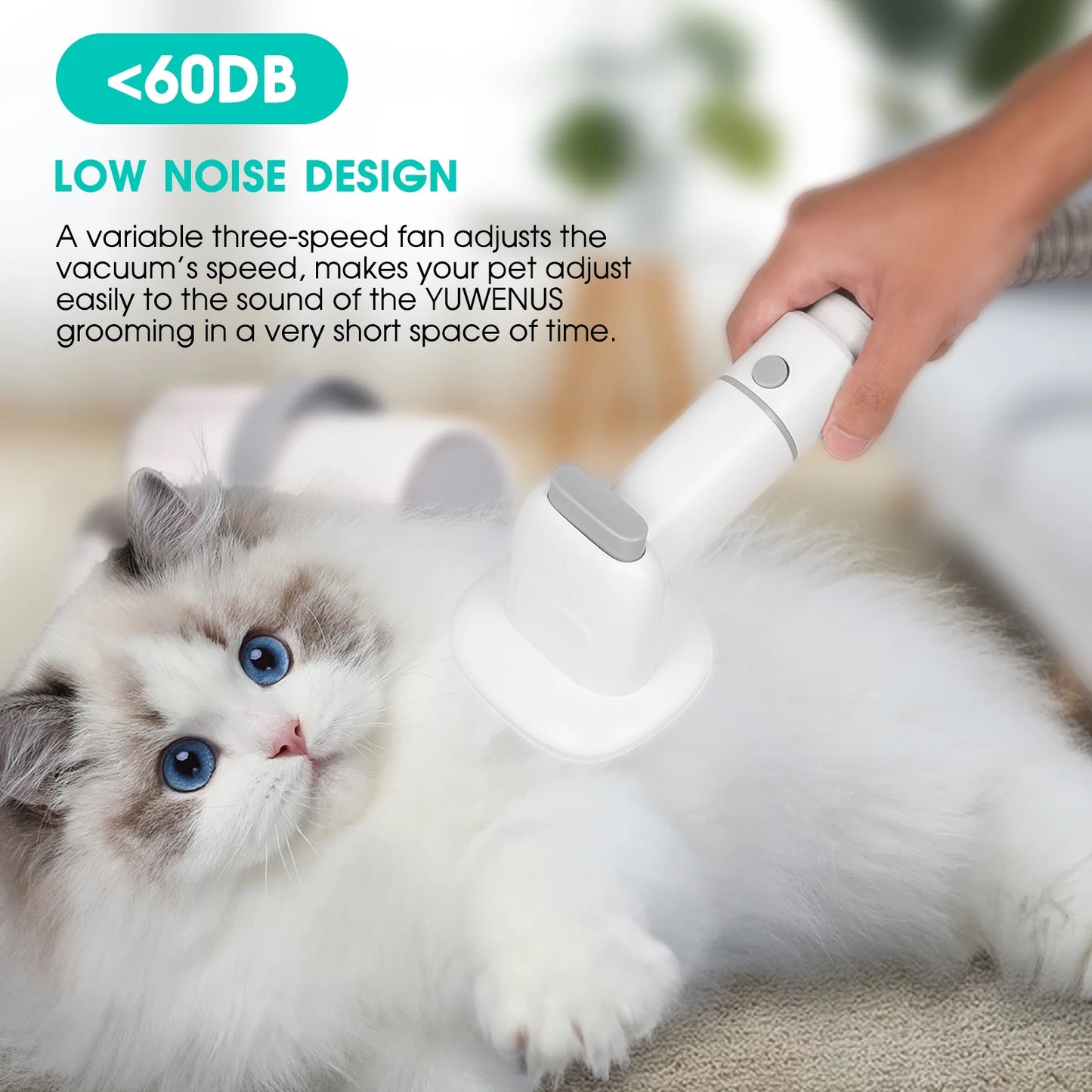 Pet Grooming Kit & Vacuum – 5-in-1 Low-Noise Groomer with 11Kpa Suction