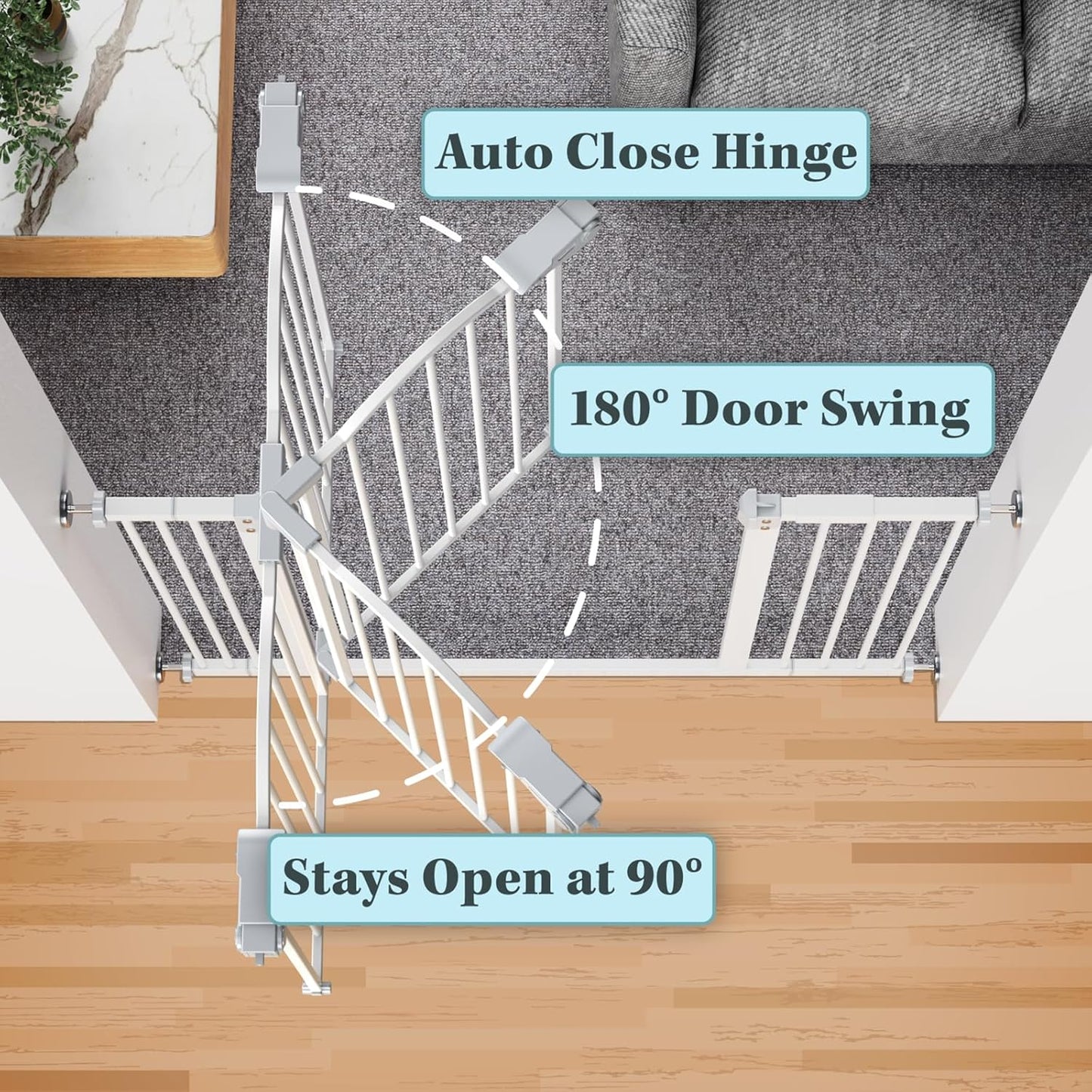 29-39.6" Pet Gate for Dogs - Auto Close Safety Gate