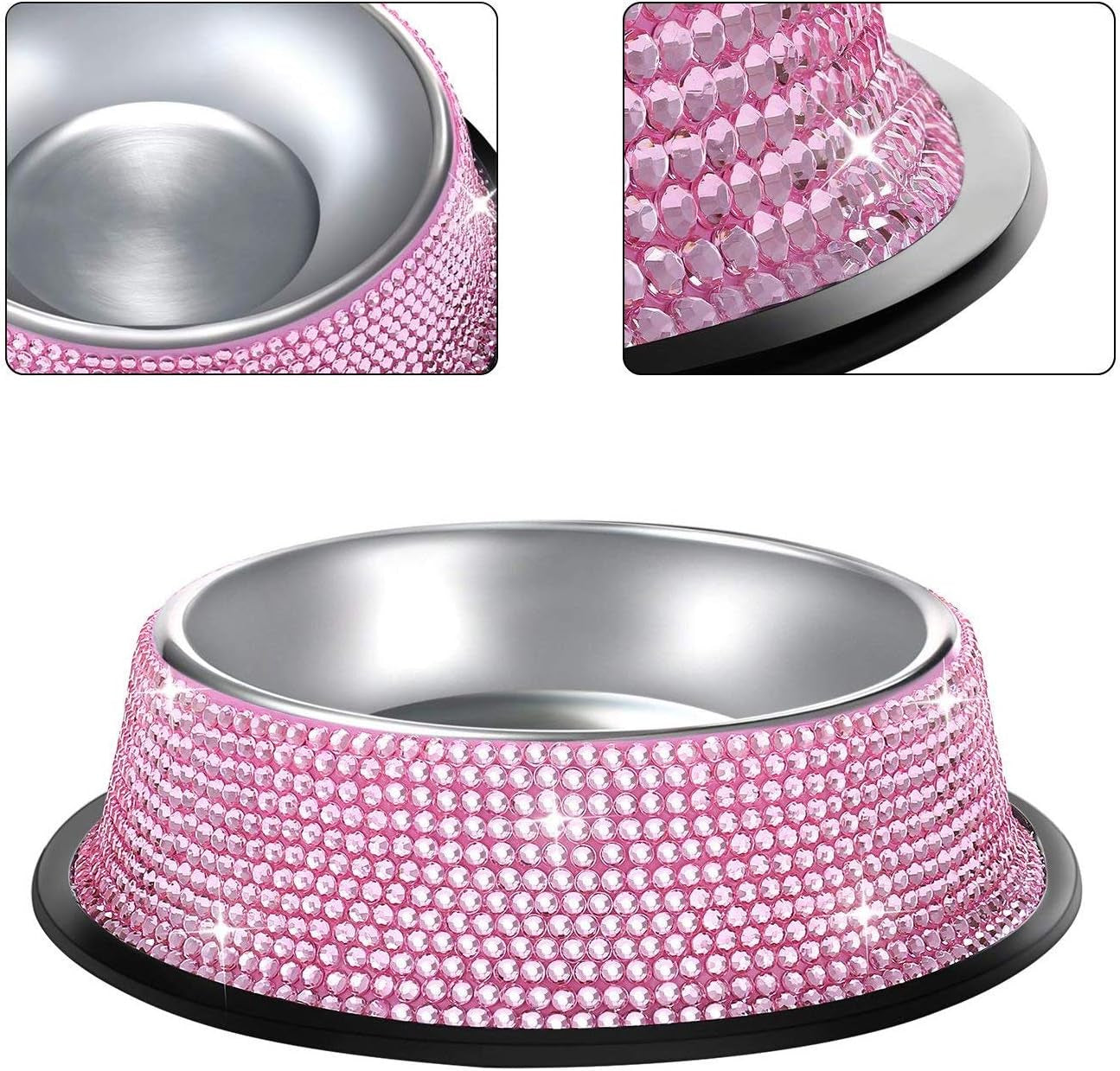 Handmade Rhinestone Dog Bowls