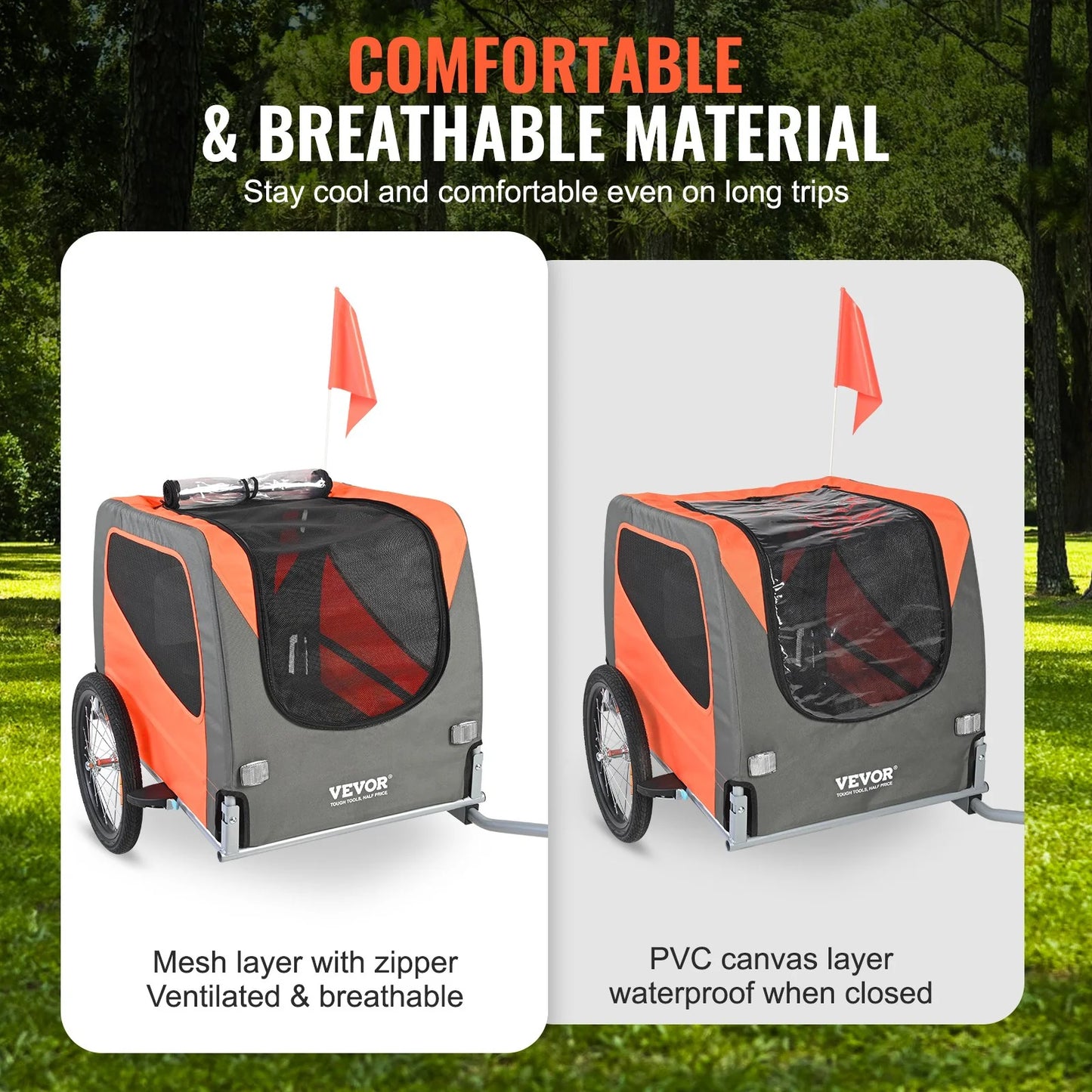 VEVOR Foldable Dog Bike Trailer