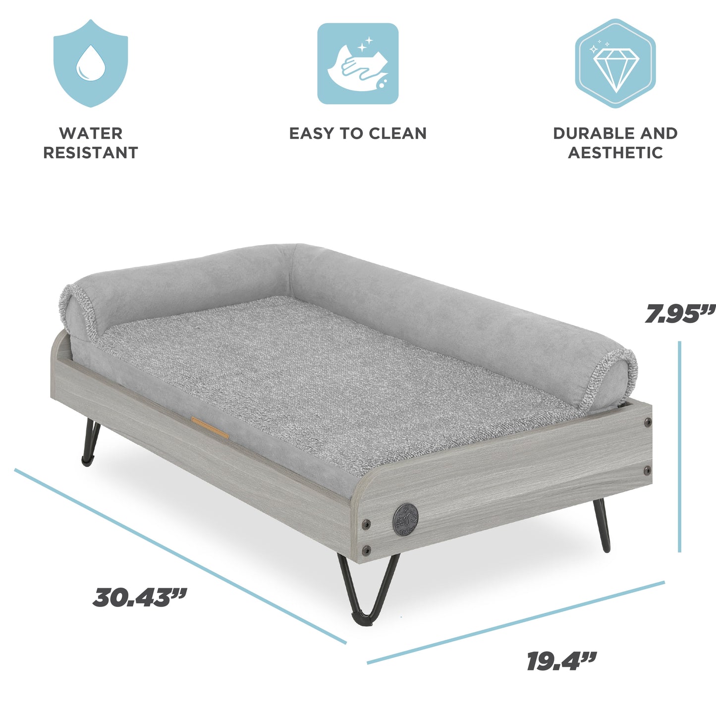 Asher Wooden Pet Bed with Mattress