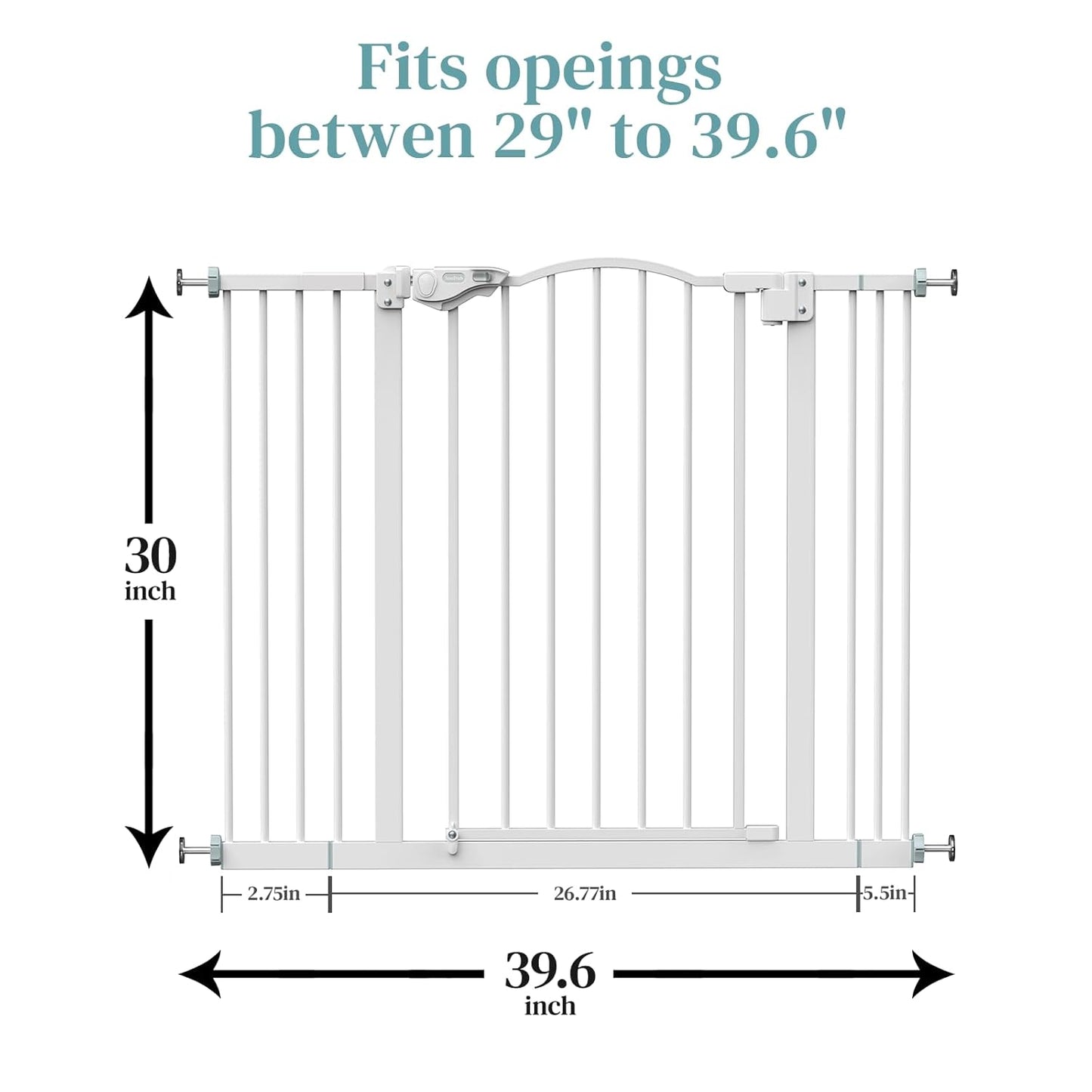 29-39.6" Pet Gate for Dogs - Auto Close Safety Gate