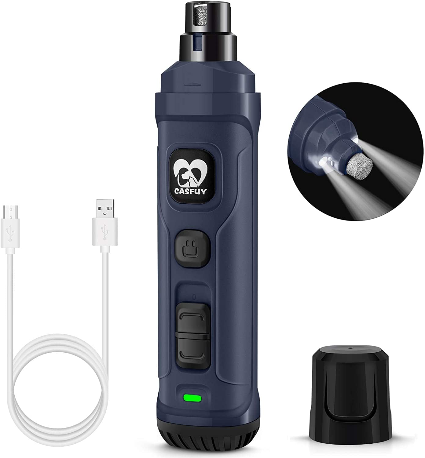 Dog Nail Grinder with LED Light – Professional Electric Pet Nail Trimmer