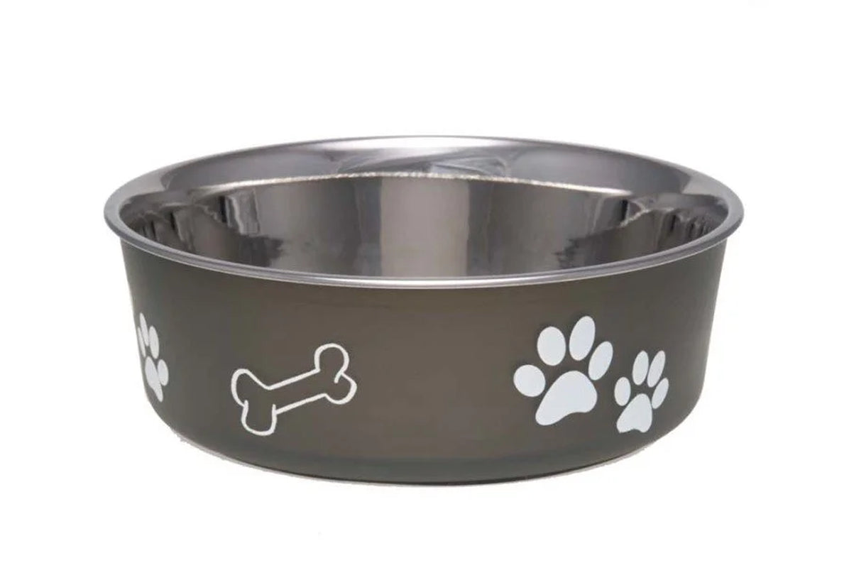 Loving Pets Bella Bowl – Stainless Steel & Espresso Designer Dog Dish
