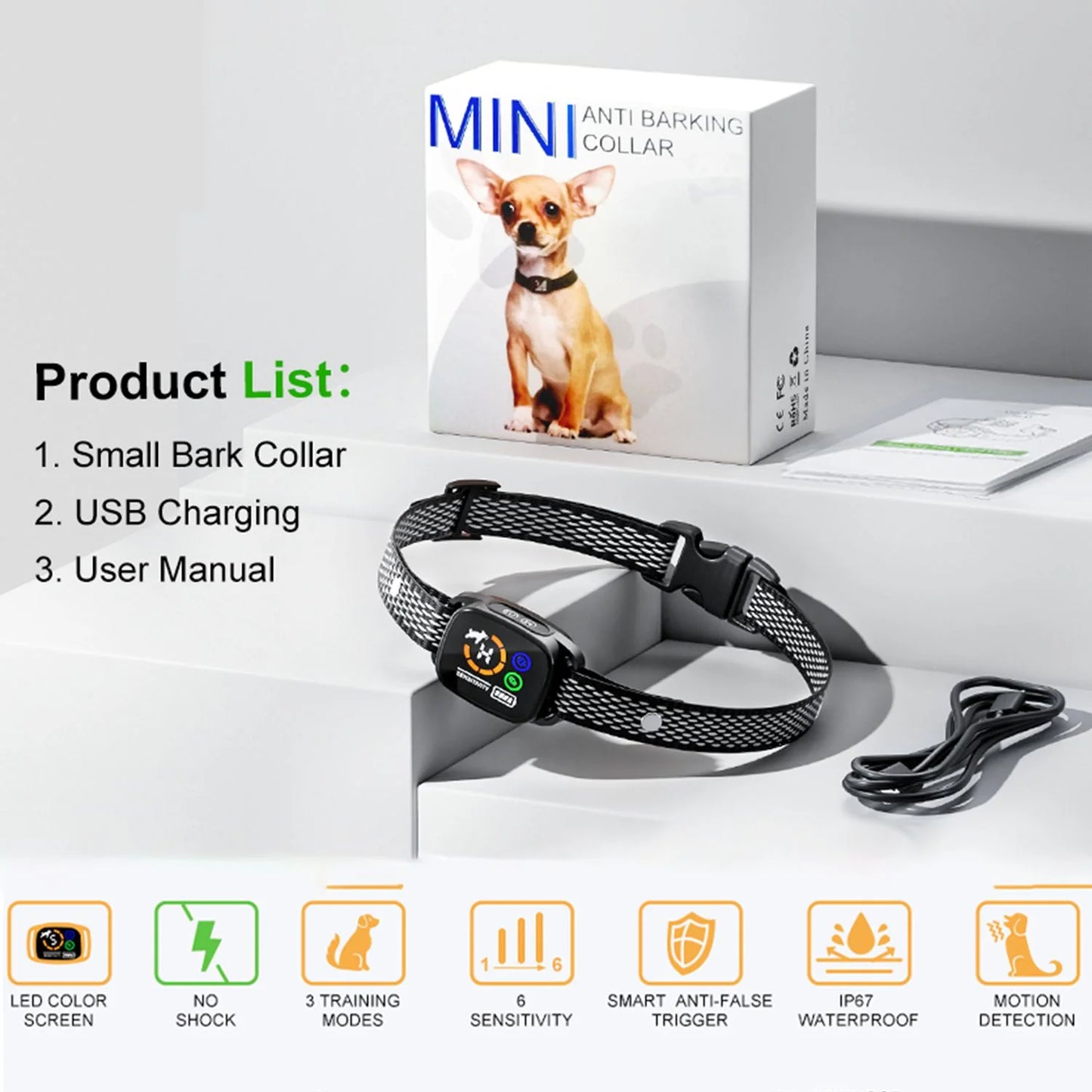 Dog Bark Collar – Rechargeable, Smart Anti-Barking Solution