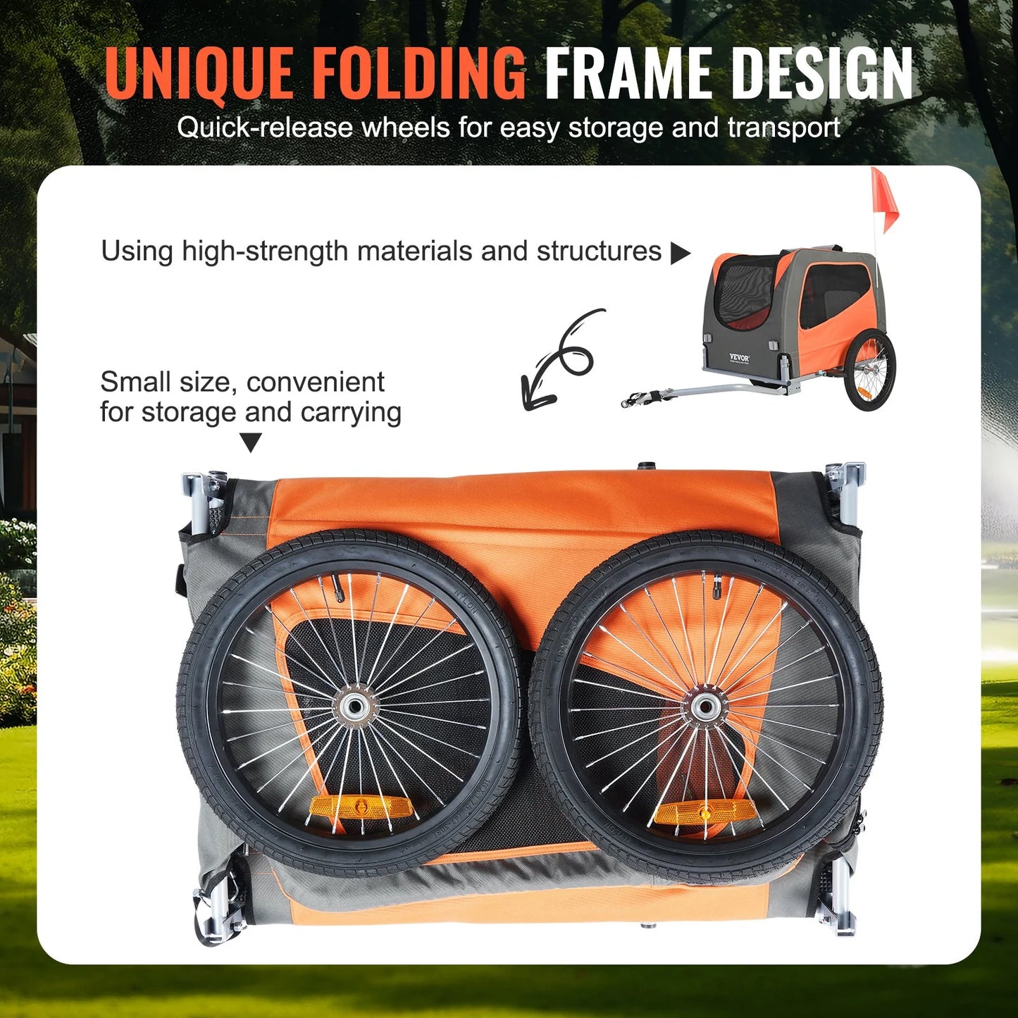 VEVOR Foldable Dog Bike Trailer