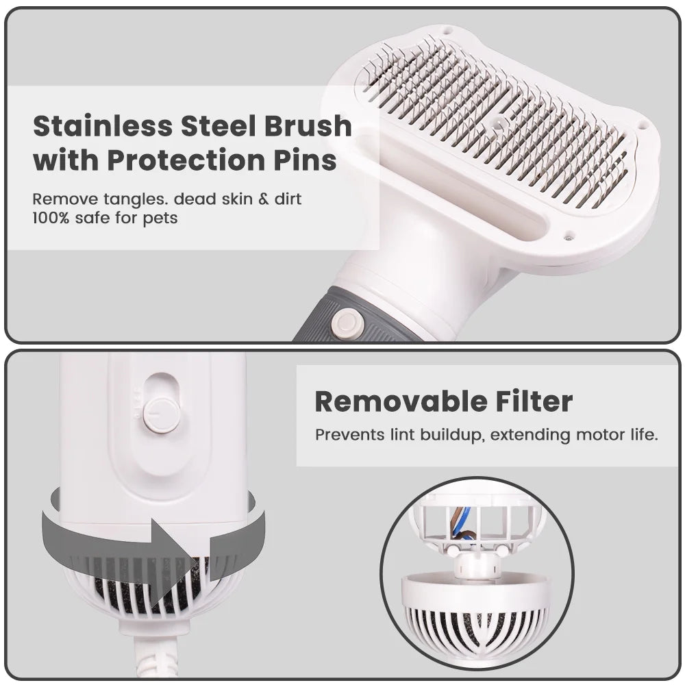 2-in-1 Pet Hair Dryer & Brush
