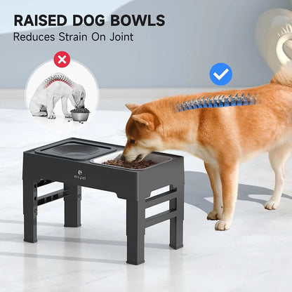 2-In-1 Elevated Dog Bowls – Adjustable Raised Dog Bowls with No Spill Design