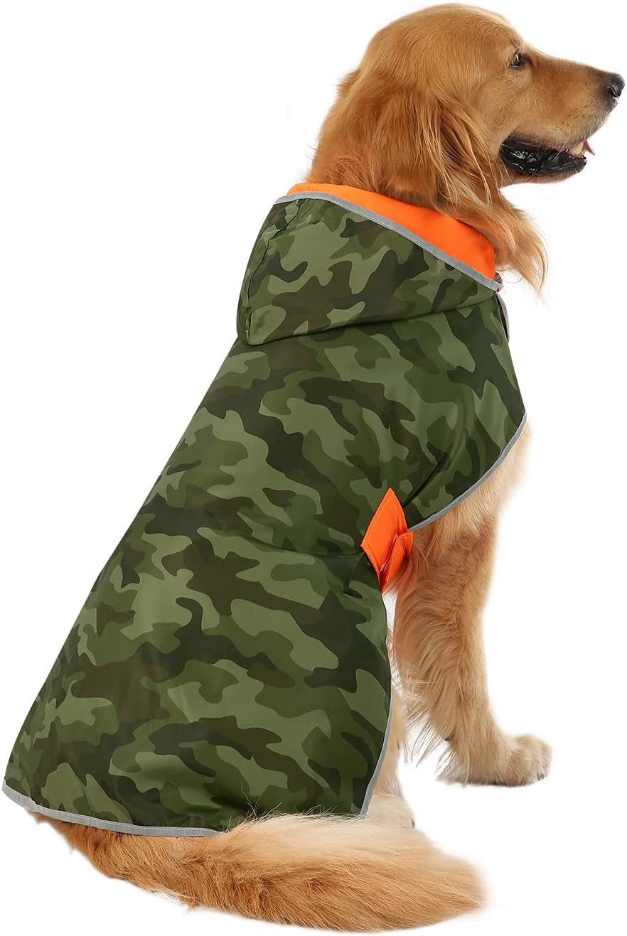 Reversible Dog Raincoat – Hooded Slicker Poncho for All Breeds