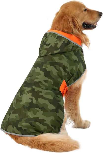Reversible Dog Raincoat – Hooded Slicker Poncho for All Breeds