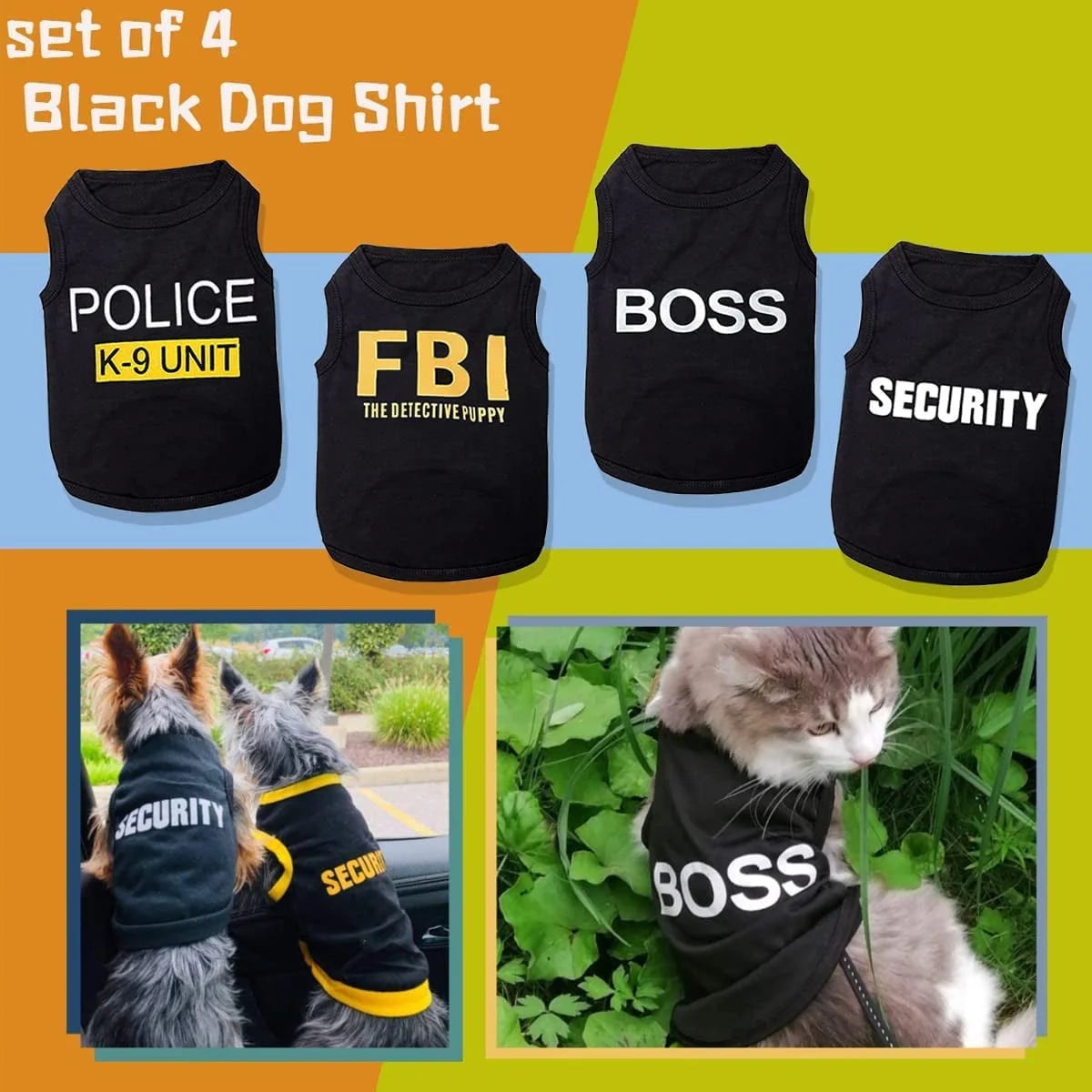 4-Pack Dog Shirts for Small Dogs – Stylish Pet T-Shirts for Your Pup
