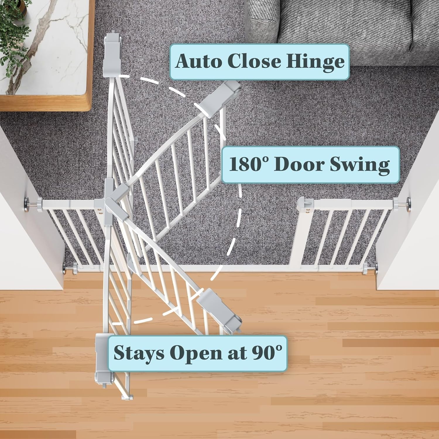 29-39.6" Pet Gate for Dogs - Auto Close Safety Gate
