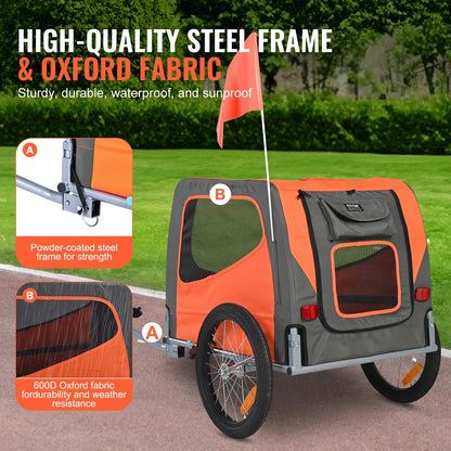 VEVOR Foldable Dog Bike Trailer