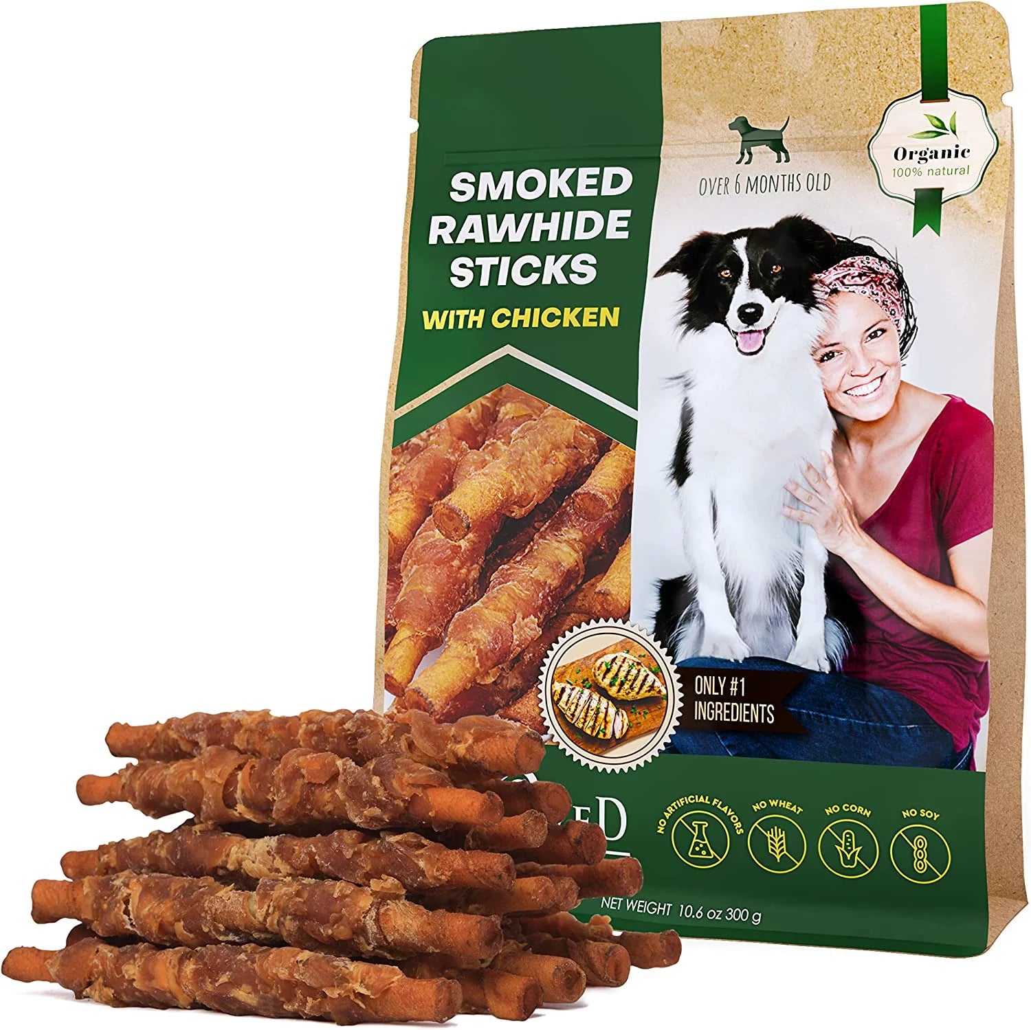Smoked Rawhide Sticks Wrapped in Chicken – Healthy & Delicious Dog Treats