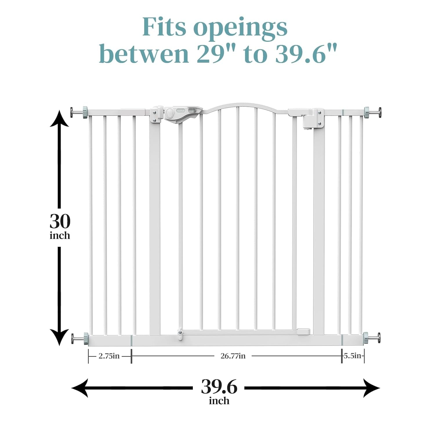 29-39.6" Pet Gate for Dogs - Auto Close Safety Gate