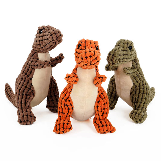 1PC Random Dinosaur Squeaky Plush Dog Toy
