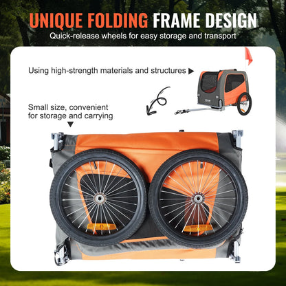 VEVOR Foldable Dog Bike Trailer